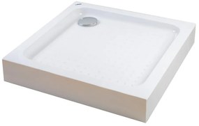 Almagro 80x80x13,5 cm Cădiță de duș pătrată, acril, cu sifon inclus