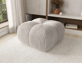 Puf Tapitat Covio 85x85x52 cm, alb Velvet – Modullo 01