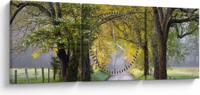 Tablou - Smoky Mountains, Gatlinburg, SUA (cu ceas) (90x30 cm)