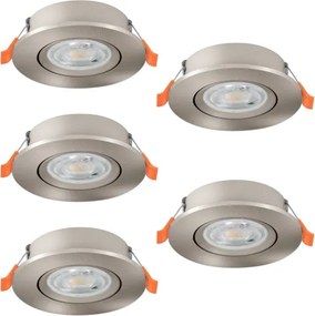 Eglo BARRANCO 902269 – Set 5 spoturi LED încastrate, 4,8 W, 230 V, crom