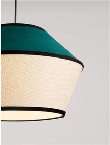 Lustra cu abajur stratifiat catifea Teal cu hartie naturala VELISS