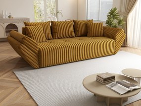 Canapea extensibilă dumonde cu ladă de depozitare si sezut confortabil din spuma high-density, Berlin Ambience Mustar 250x100 cm