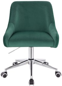 HR920K Scaun Verde din Catifea cu Bază Cromata