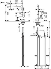 Baterie de bucatarie monocomanda cu pipa extractabila, sBox, Hansgrohe, Talis M54 270, negru mat