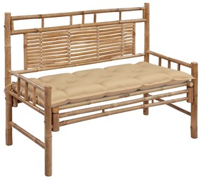 vidaXL Bancă de grădină cu pernă, 120 cm, bambus
