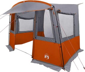 vidaXL Cort de spate pentru Caravană Dreptunghiular Gri și Portocalie