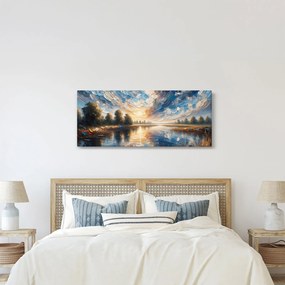 Tablou - Pictură cu soarele deasupra apei (120x50 cm)