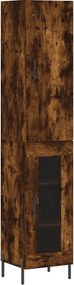 vidaXL Dulap înalt, stejar fumuriu, 34,5x34x180 cm, lemn prelucrat