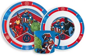 Avengers Army set de farfurii, set de plastic micro cu cană 265 ml
