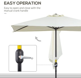 Outsunny Umbrelă de Perete Semicirculară Maro, cu Manivelă, Design Spațiu-Eficient pentru Terasă și Balcon, Φ270x245cm | Aosom Romania