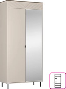 Dulap, caşmir/stejar castello, EYCO 2D/40