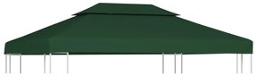 vidaXL Copertină de rezervă acoperiș pavilion, verde, 3x4 m, 310 g/m²