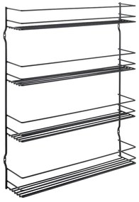 Organizator pentru mirodenii, de montat pe perete, din oțel inoxidabil – Metaltex