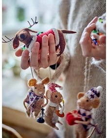 Ornamente de Crăciun 3 buc. din lână 11 cm Peo – Bloomingville