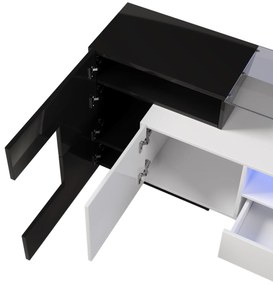 Mobilier TV, Negru+Alb | Aosom Romania