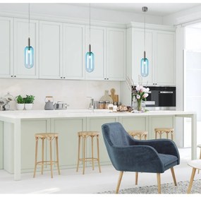 Lustră albastră LED cu abajur din sticlă ø 13 cm Fiuggi – Candellux Lighting