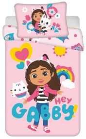 Gabby&#039;s Dollhouse Hey lenjerie de pat pentru copii 100x135cm, 40x60 cm