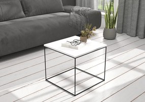Masuta de cafea, 50x50 cm, ADRK Furniture (Culoare: Alb / Negru)