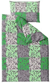 Lenjerie de pat din bumbac cu motiv Kvadratus, verde