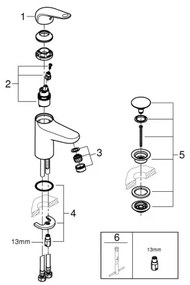 GROHE 24318001 - Baterie pentru lavoar SWIFT 162 mm, crom lucios