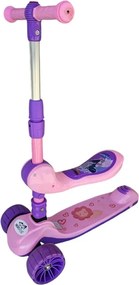 Trotineta 2 in 1 pentru copii cu roti luminoase din silicon NOVOKIDS™ Mini Scooter 8130, Cu melodii , 3 roti, Pliabila, Maner reglabil pe inaltime,