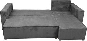 Canapea colt extensibila SMART COSARO gri, cu colt bilateral + 2 perne CADOU