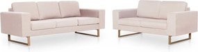 vidaXL Set de canapele, 2 piese, crem, material textil