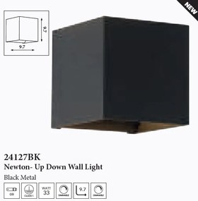 Aplica iluminat ambiental metal negru auriu Newton Square