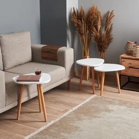 Set măsuțe cafea Tuvantille T (alb). 1127622