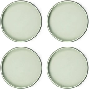 Farfurii verzi 4 buc. din gresie ø 22 cm Aura Rondo – Bonami Selection