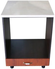 Corp pentru cuptor incorporabil cu sertar Zebra, wenge/MDF Cedru, cu blat Travertin, 60 x 85 x 60 cm