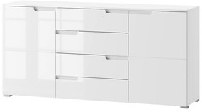 Comodă Sallosa 8 (alb + alb lucios). 1068213