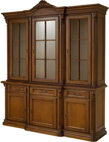 Bufet lemn masiv Briston cu Vitrină 3 Uși Briston, 193,2 × 56,5 × 230 cm