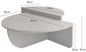 SET 2x măsuță de cafea PODIUM alb