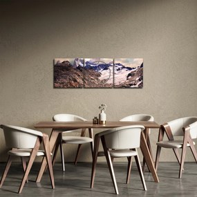 Tablou cu lac montan (cu ceas) (90x30 cm)