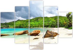 Tablou - Seychelles, plaja Takamaka (150x105 cm)