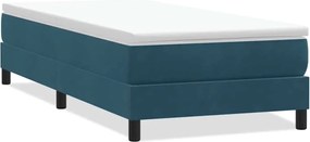 vidaXL Pat cu arcuri fără saltea Albastru închis 100x210 cm catifea