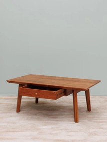 Masuta de cafea, din lemn de acacia, cu un sertar, District