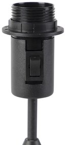 Lampă de masă neagră cu abajur din in taupe 35 cm reglabilă - Parte