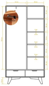 Dulap din lemn de fag 90x180 cm Greg - The Beds