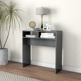 808304 vidaXL Masă consolă, gri extralucios, 78x30x80 cm, PAL