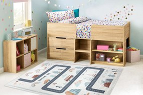 BAMBINO 46980 covor lavabil Pădure, străzi pentru copii anti-alunecare - alb / verde