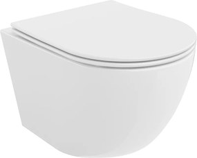 Mexen Lena toaletă WC Rimless cu capac cu coborâre lentă slim, duroplast, alb lucios - 30220400
