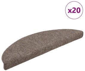 vidaXL Covorașe autoadezive pentru scări, 20 buc., 56x17x3 cm, bej, semirotunde
