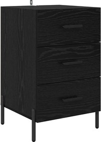 vidaXL Dulap de noapte Stejar Negru 40 x 40 x 66 cm Lemn compozit