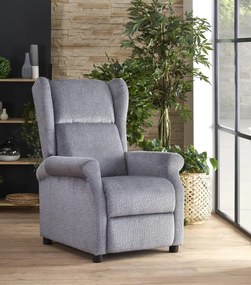 Fotoliu recliner tapitat Agustin gri - H 107-83 cm