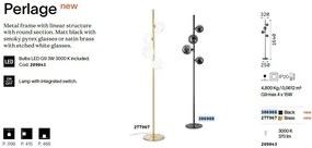 Lampadar modern Perlage pt4 alama/alb