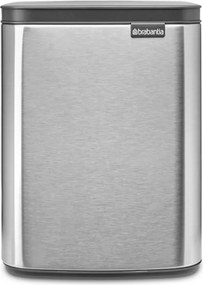 Cos de gunoi Brabantia Bo Small 1006632, 7 l, Deschidere lina si silentioasa, Baza antiderapanta, Rezistent la amprente, Otel inoxidabil/Mat