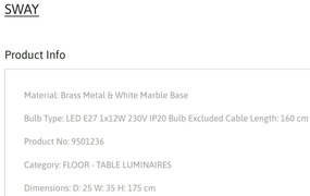 Lampadar design modern minimalist SWAY