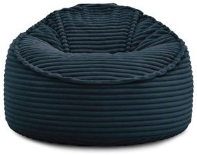 Fotoliu bean bag albastru închis cu tapițerie din catifea reiată Socrate – Bobochic Paris